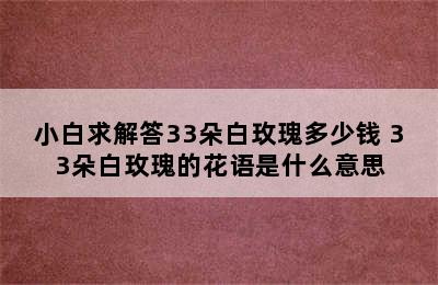 小白求解答33朵白玫瑰多少钱 33朵白玫瑰的花语是什么意思